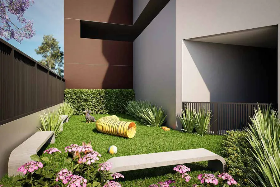Perspectiva ilustrada — Pet place do Hug Serenity Dom Bosco, em Itaquera