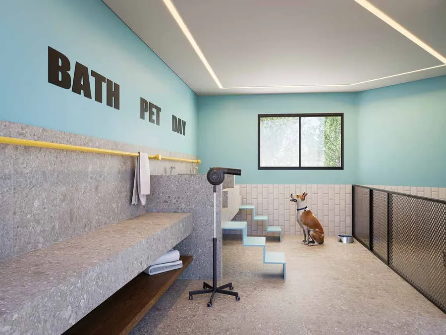 Perspectiva ilustrada — Pet wash do Hug Serenity Dom Bosco, em Itaquera