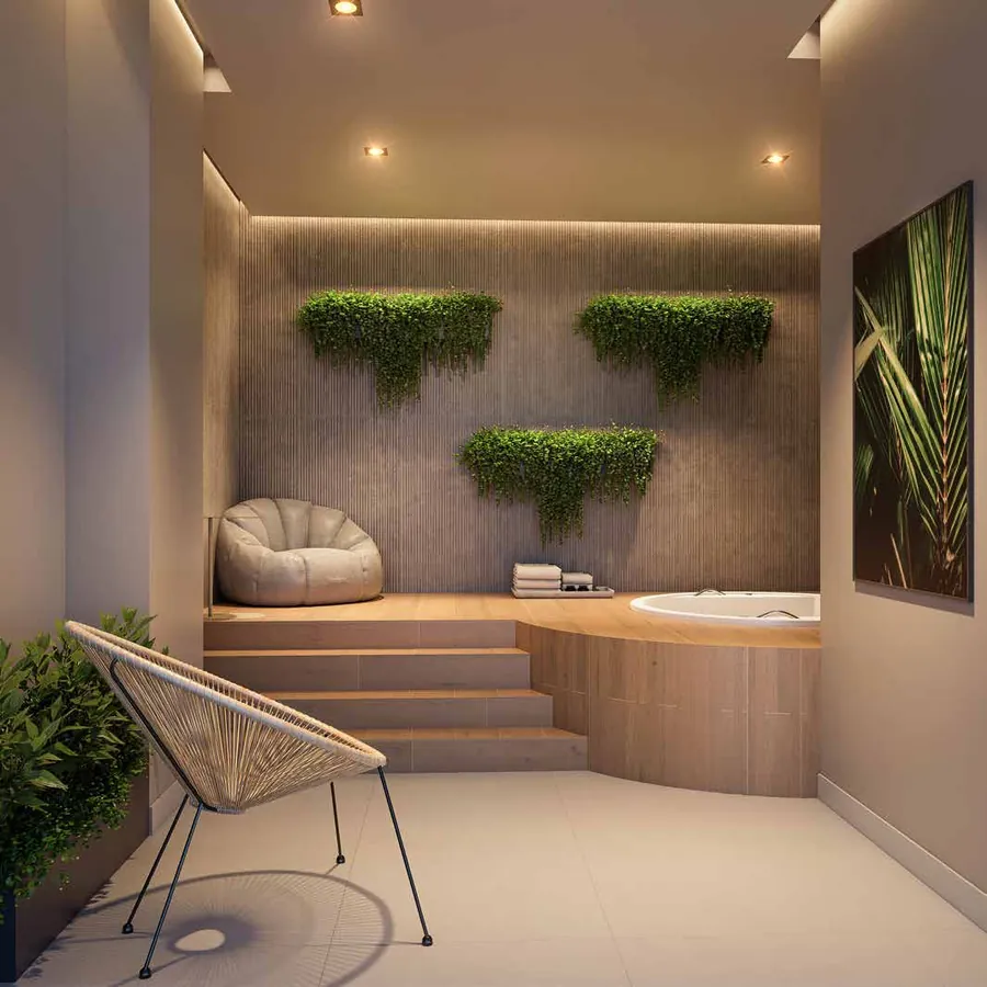 Perspectiva ilustrada — Spa do Hug Serenity Dom Bosco, em Itaquera