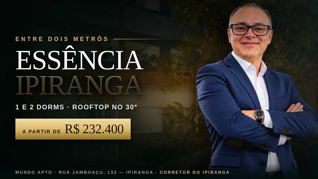Essência Ipiranga, da Mundo Apto: apartamentos de 1 e 2 dormitórios com varanda e rooftop no 30º andar, na Rua Jamboaçu, 133, Ipiranga, São Paulo