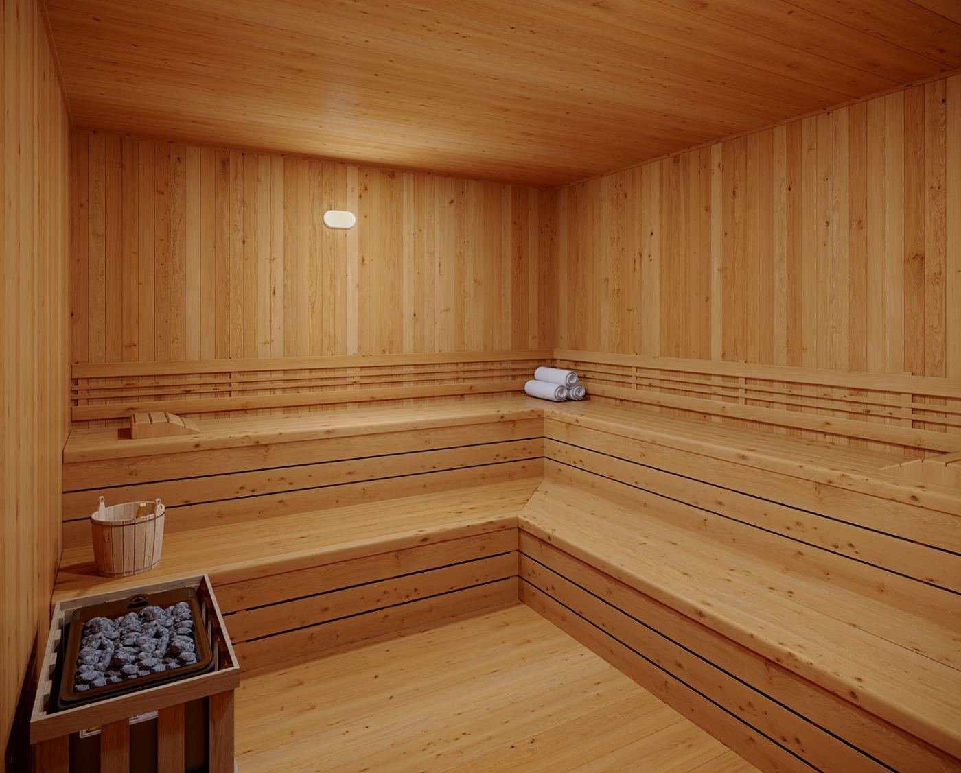 Sauna do Graal Parque Home Resort, em Itaquera — perspectiva ilustrativa