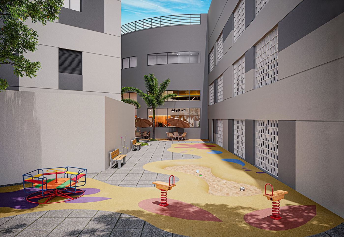 Playground do Graal Parque Home Resort, em Itaquera — perspectiva ilustrativa