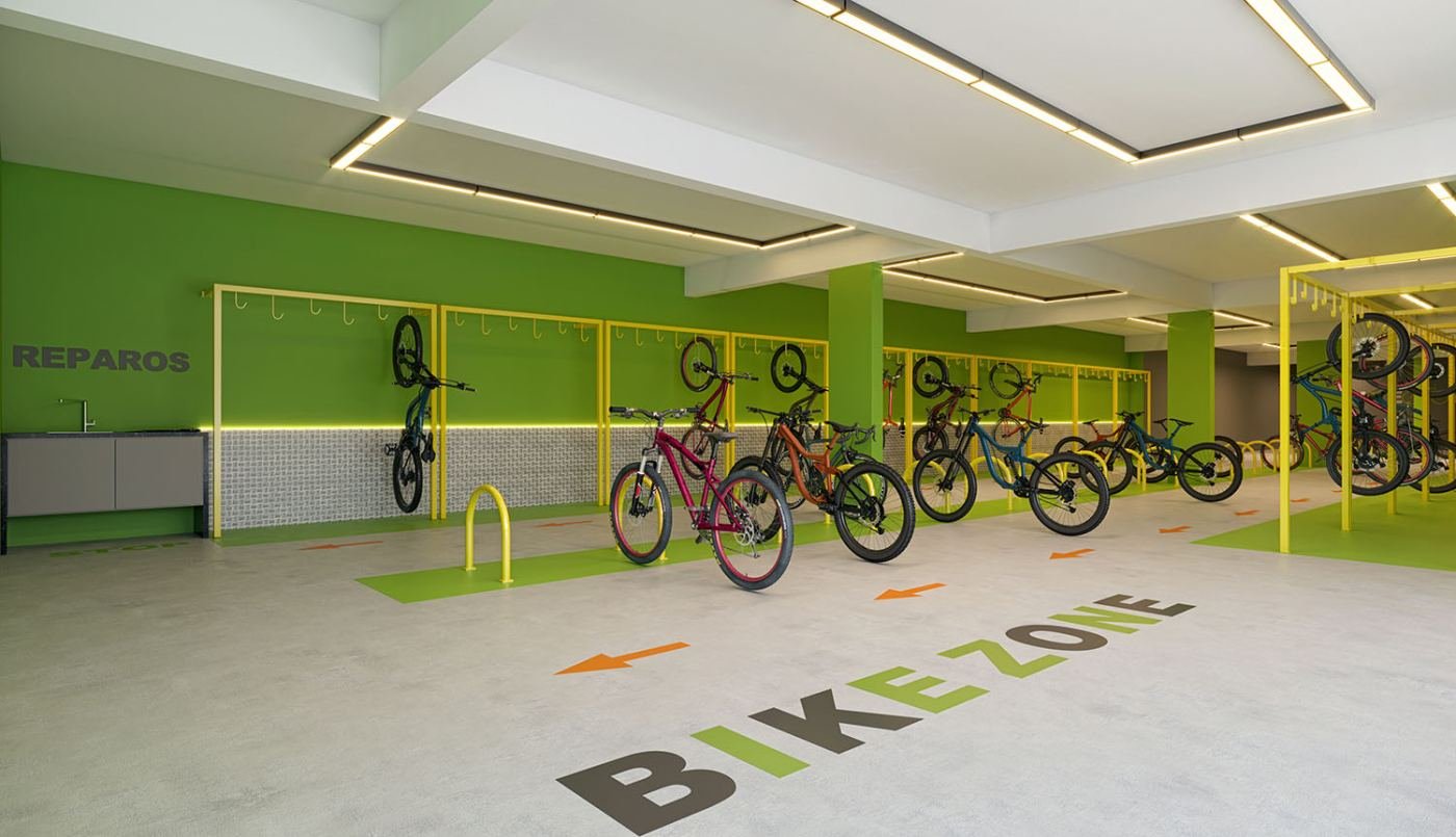 Bicicletário do Graal Parque Home Resort, em Itaquera — perspectiva ilustrativa
