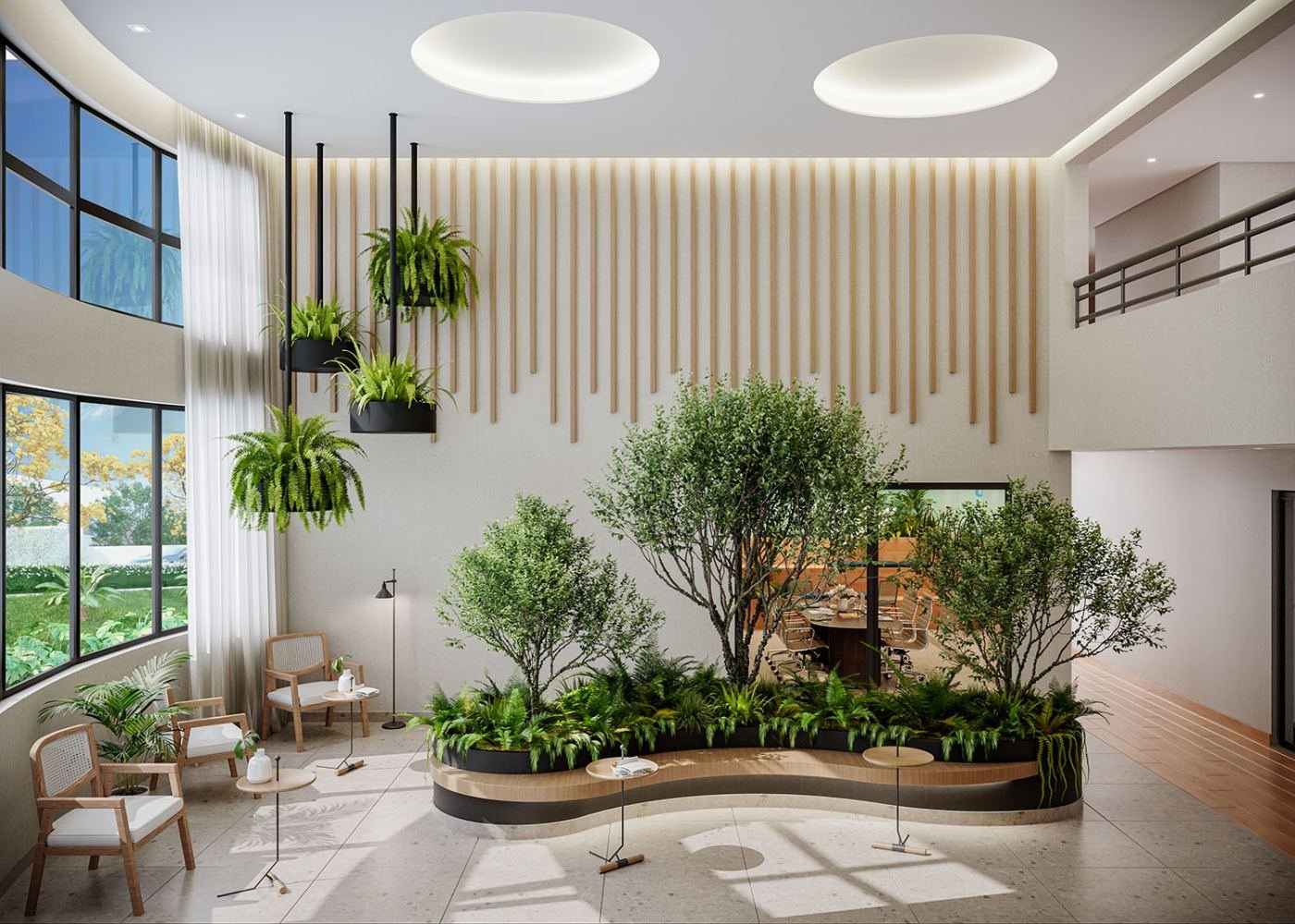Lobby do Graal Parque Home Resort, em Itaquera — perspectiva ilustrativa