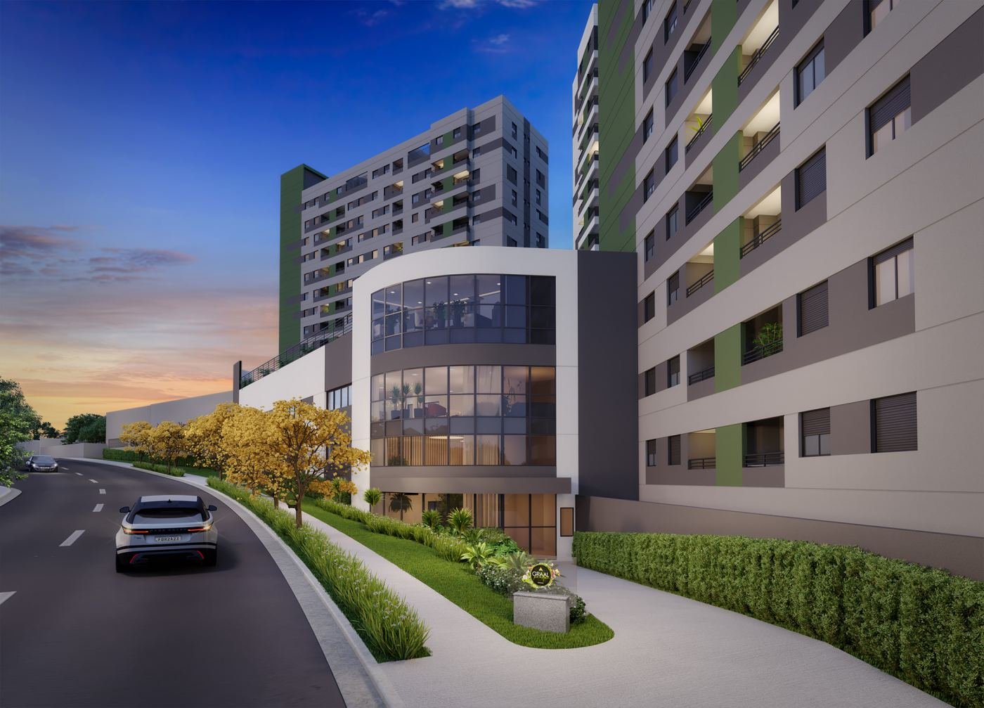 Entrada do Graal Parque Home Resort, em Itaquera — perspectiva ilustrativa