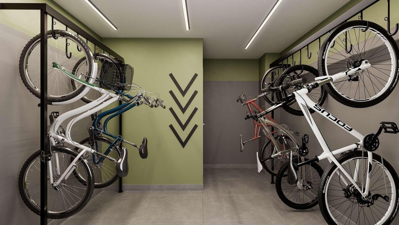 Bicicletário do Mood Design Vila Carrão — perspectiva ilustrativa