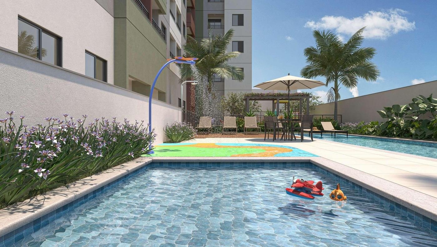 Piscina infantil com AcquaPlay do Mood Design Vila Carrão — perspectiva ilustrativa