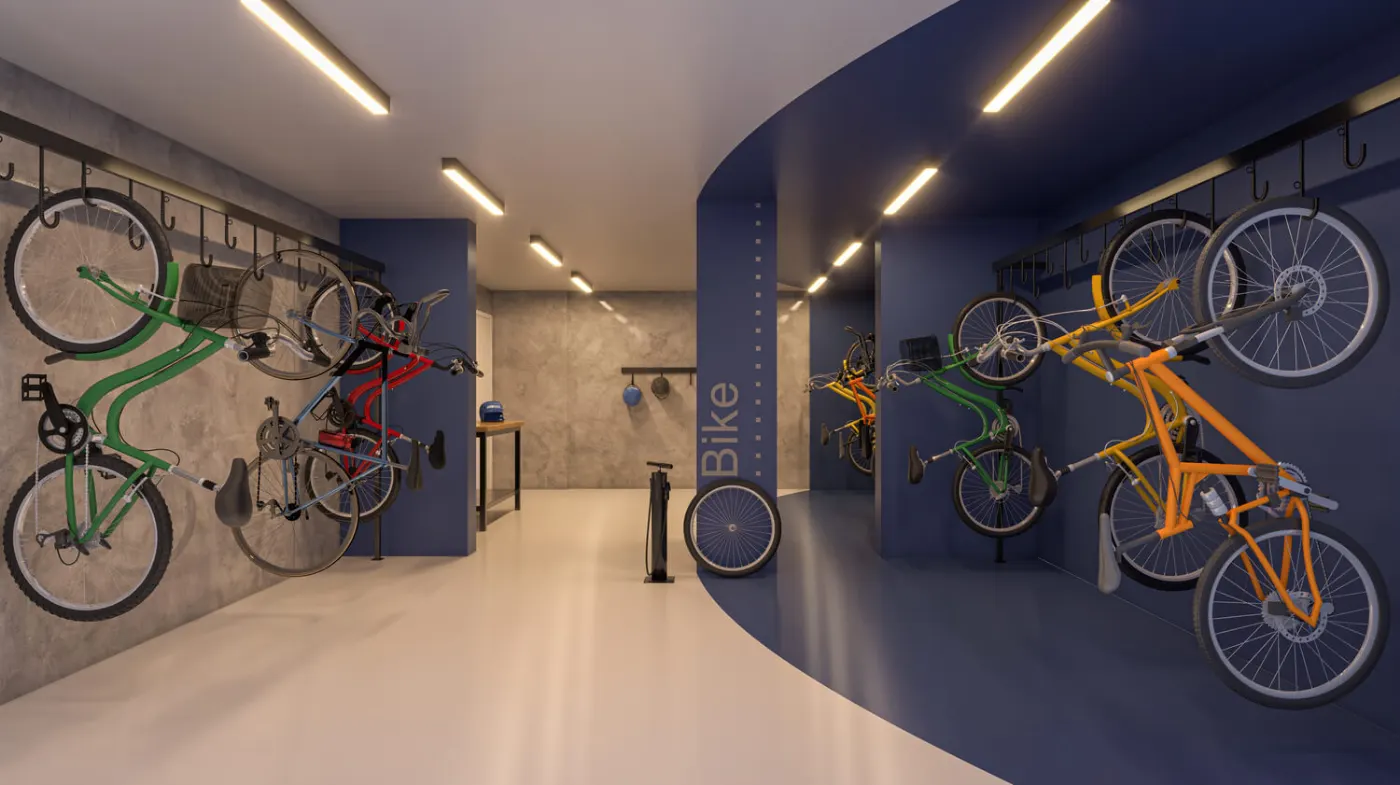 Bicicletário do Mood Sacomã, perspectiva ilustrativa