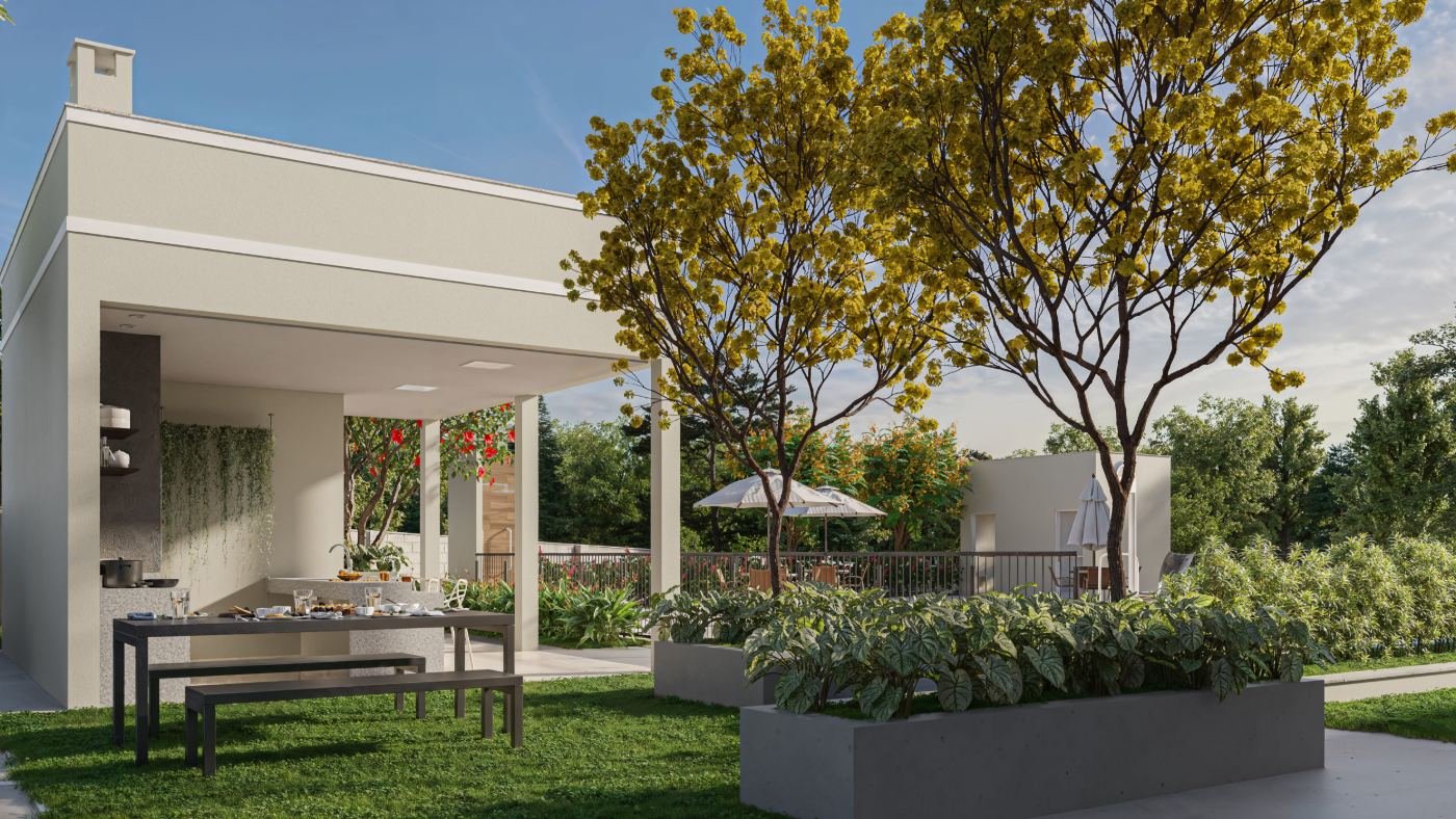 Espaço piquenique do Spazio Saint Francis, MRV em São Mateus, perspectiva ilustrativa