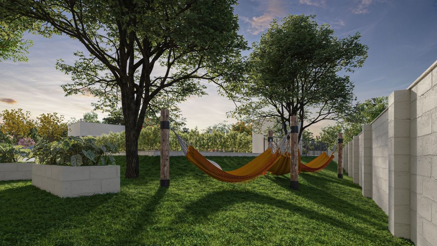 Redário e praça do Spazio Saint Francis, MRV em São Mateus, perspectiva ilustrativa