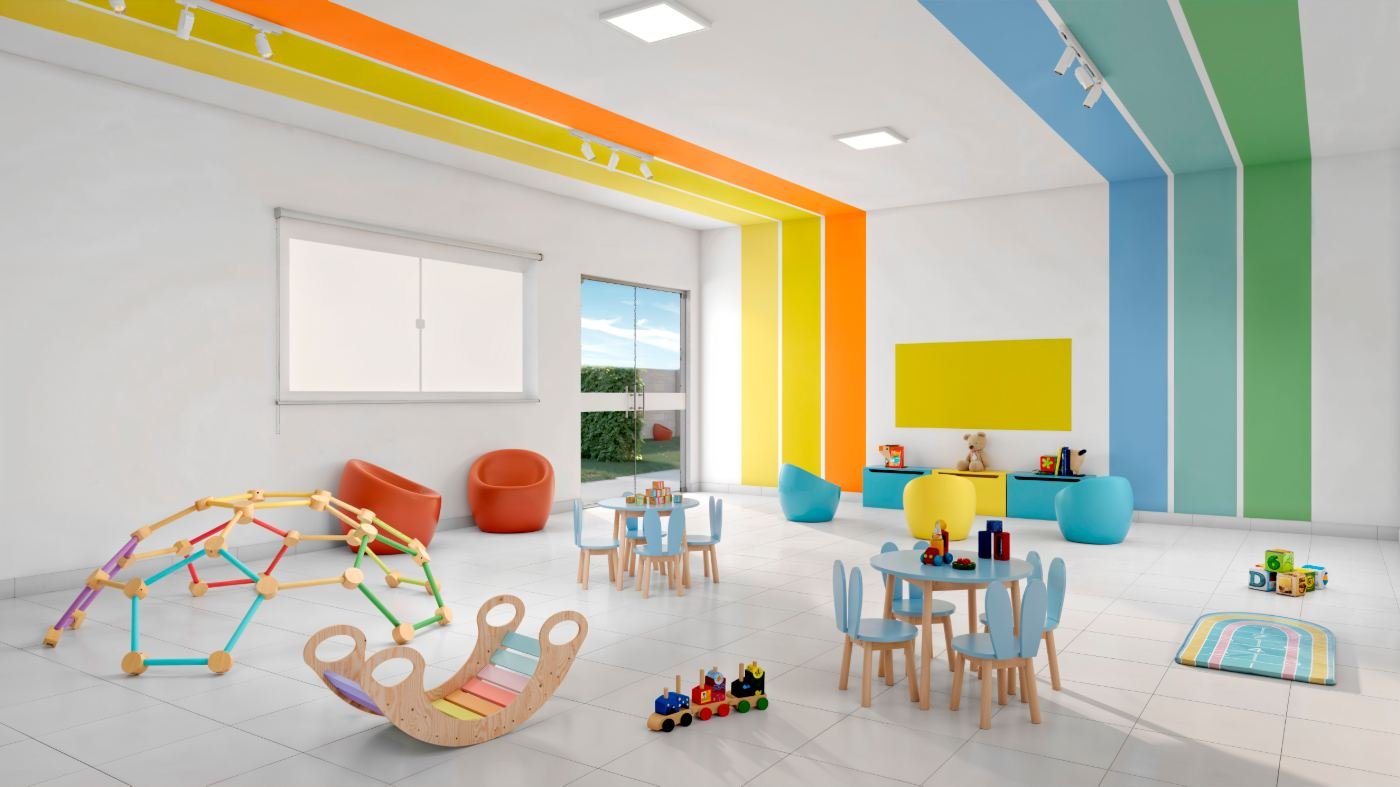 Espaço kids do Gran Vista Itaquera, MRV em Itaquera, perspectiva ilustrativa