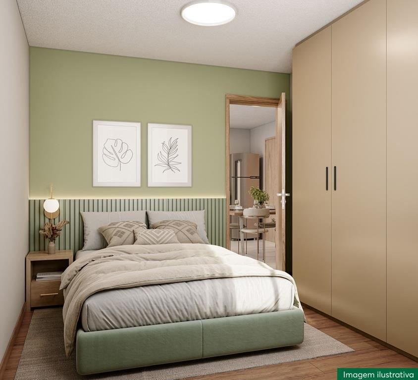 Dormitório de casal do Residencial Ipês, MRV em Itaquera, perspectiva ilustrativa