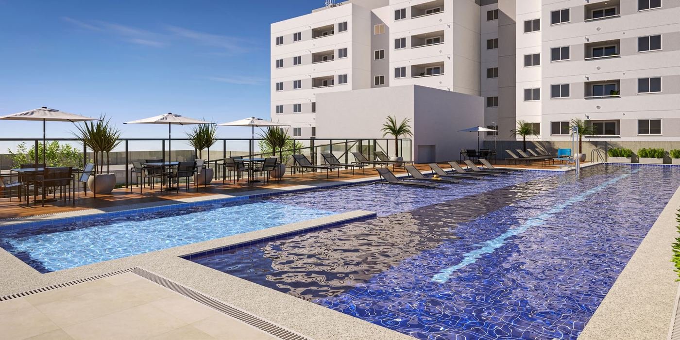 Piscina com raia de 20 m do Origem Itaquera, em Colônia, Itaquera — perspectiva ilustrativa