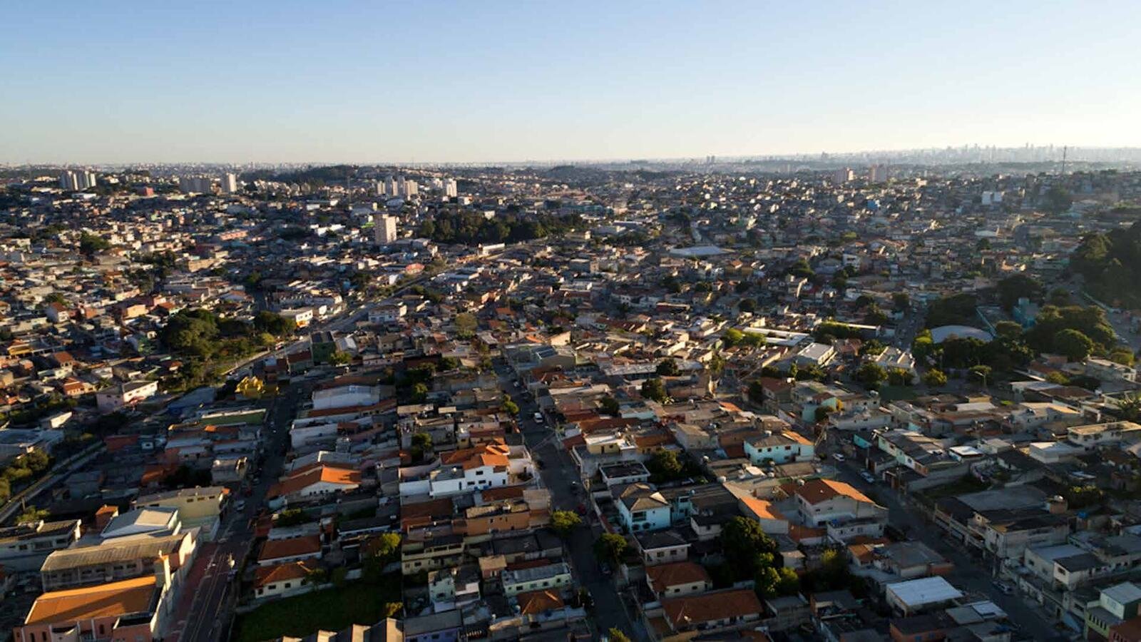 Vista aérea de Itaquera, Zona Leste de São Paulo