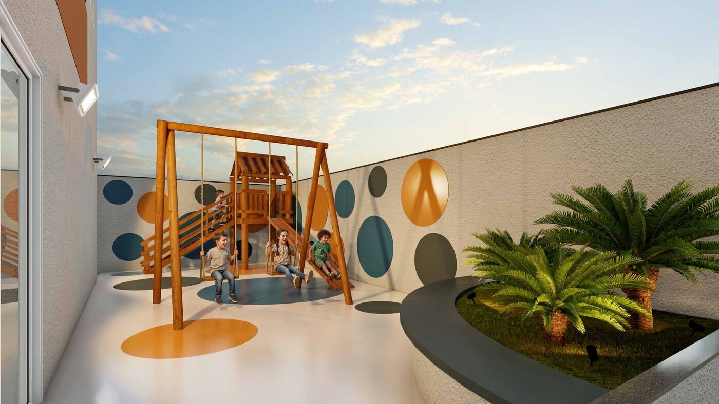 Playground no Residencial Paradiso Itaquera — perspectiva ilustrativa