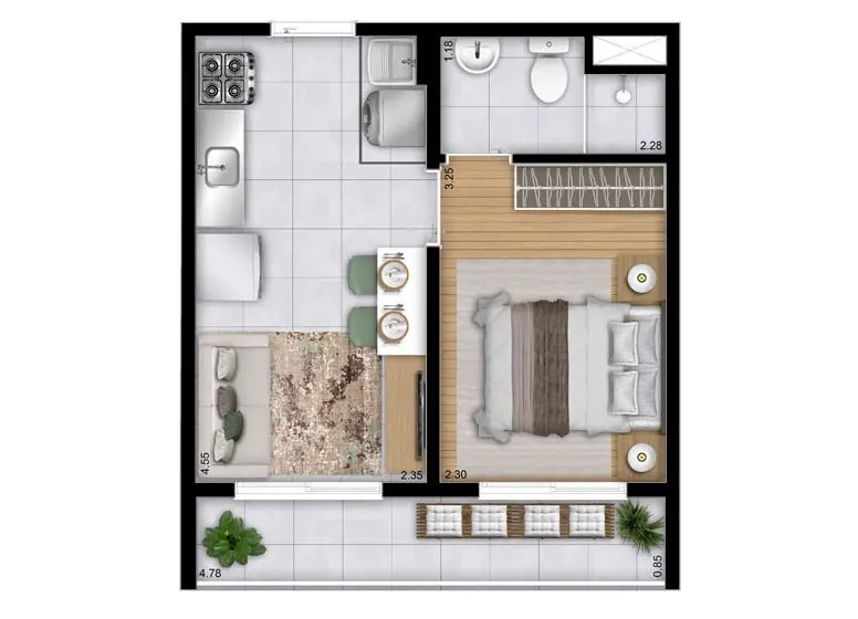Perspectiva do empreendimento do Plano&Mais Mooca, na Mooca — perspectiva ilustrativa