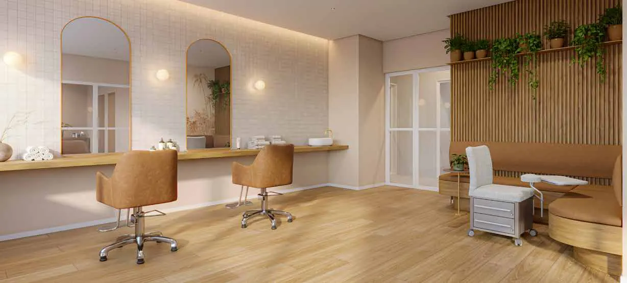Espaço massagem do Unni Brás Residences, perspectiva ilustrativa