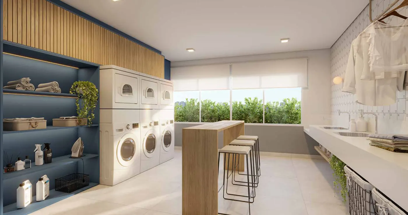 Lavanderia do Unni Brás Residences, perspectiva ilustrativa