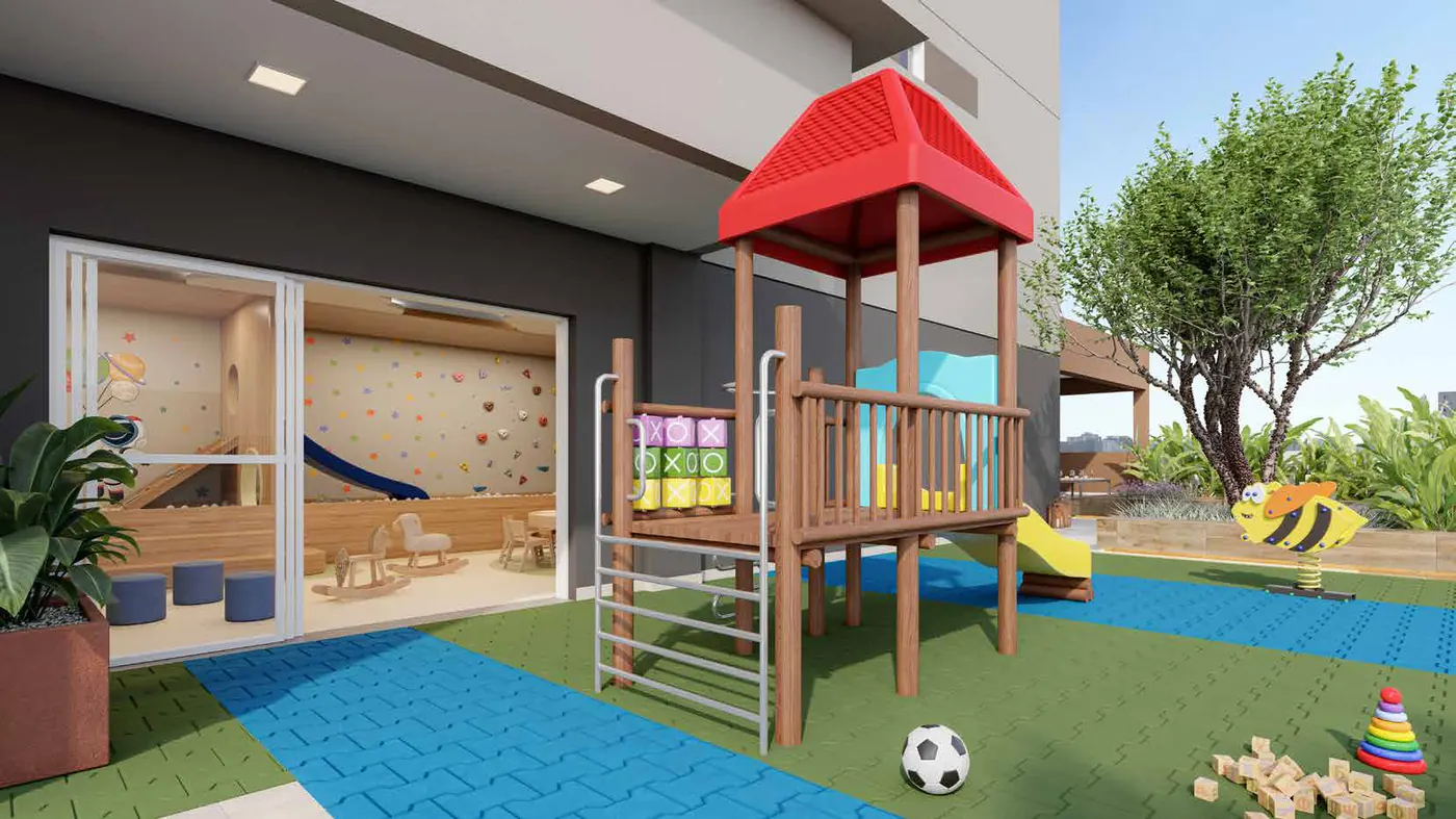 Playground do Unni Brás Residences, perspectiva ilustrativa