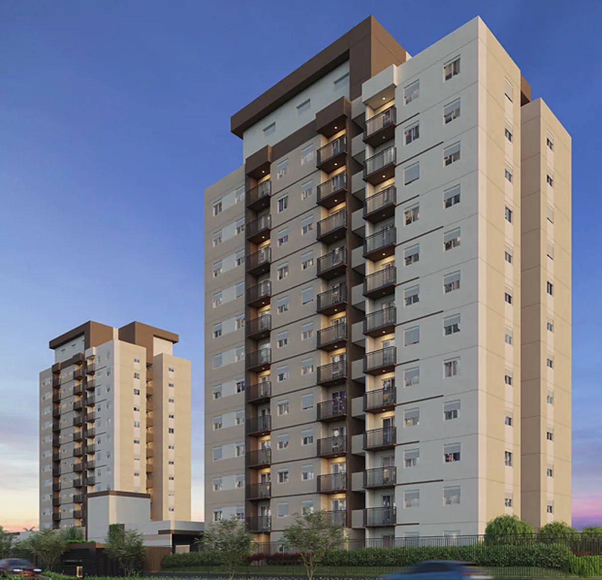 Fachada do UNNI Harmoni by Plano&Plano, perspectiva ilustrativa