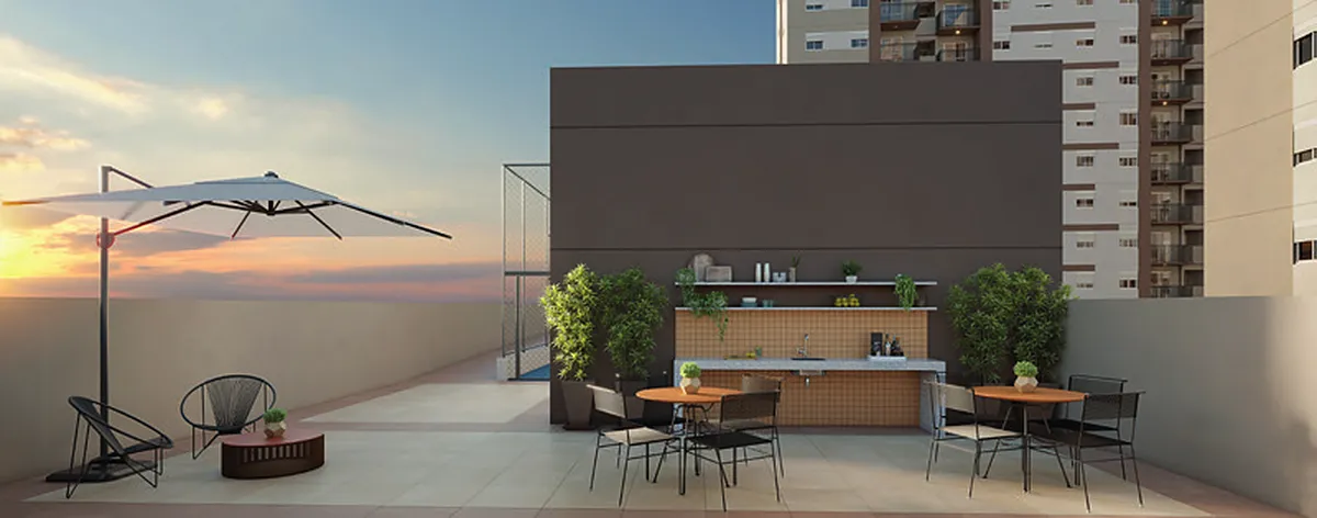 Rooftop sport bar do UNNI Felicitá, perspectiva ilustrativa