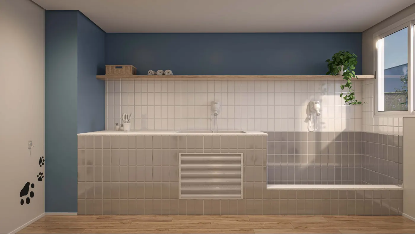 Pet care do Vibra Origem Mooca, perspectiva ilustrativa