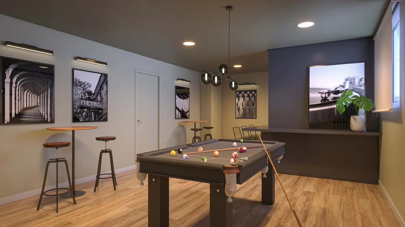 Sport bar do Vibra Origem Mooca, perspectiva ilustrativa