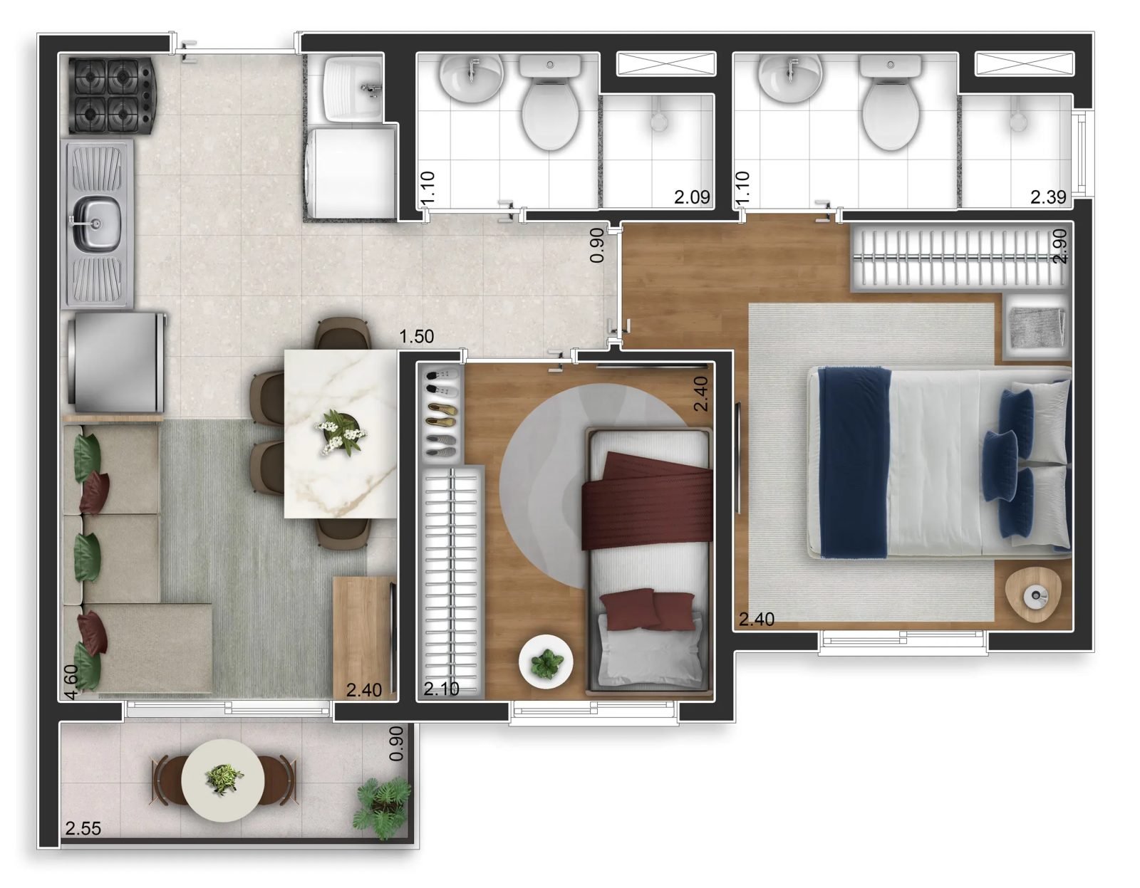 Perspectiva do empreendimento do Vila Boulevard Mooca, na Mooca — perspectiva ilustrativa